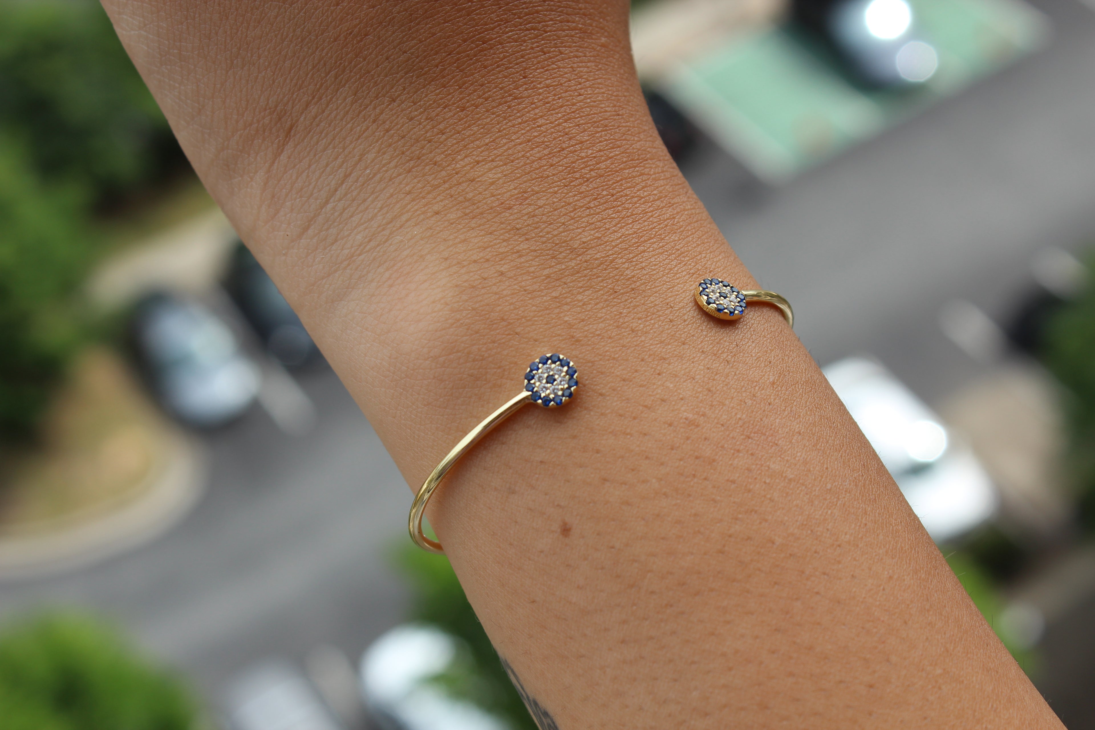 Evil Eye Open Bangle - Atlanta Jewelers Supply