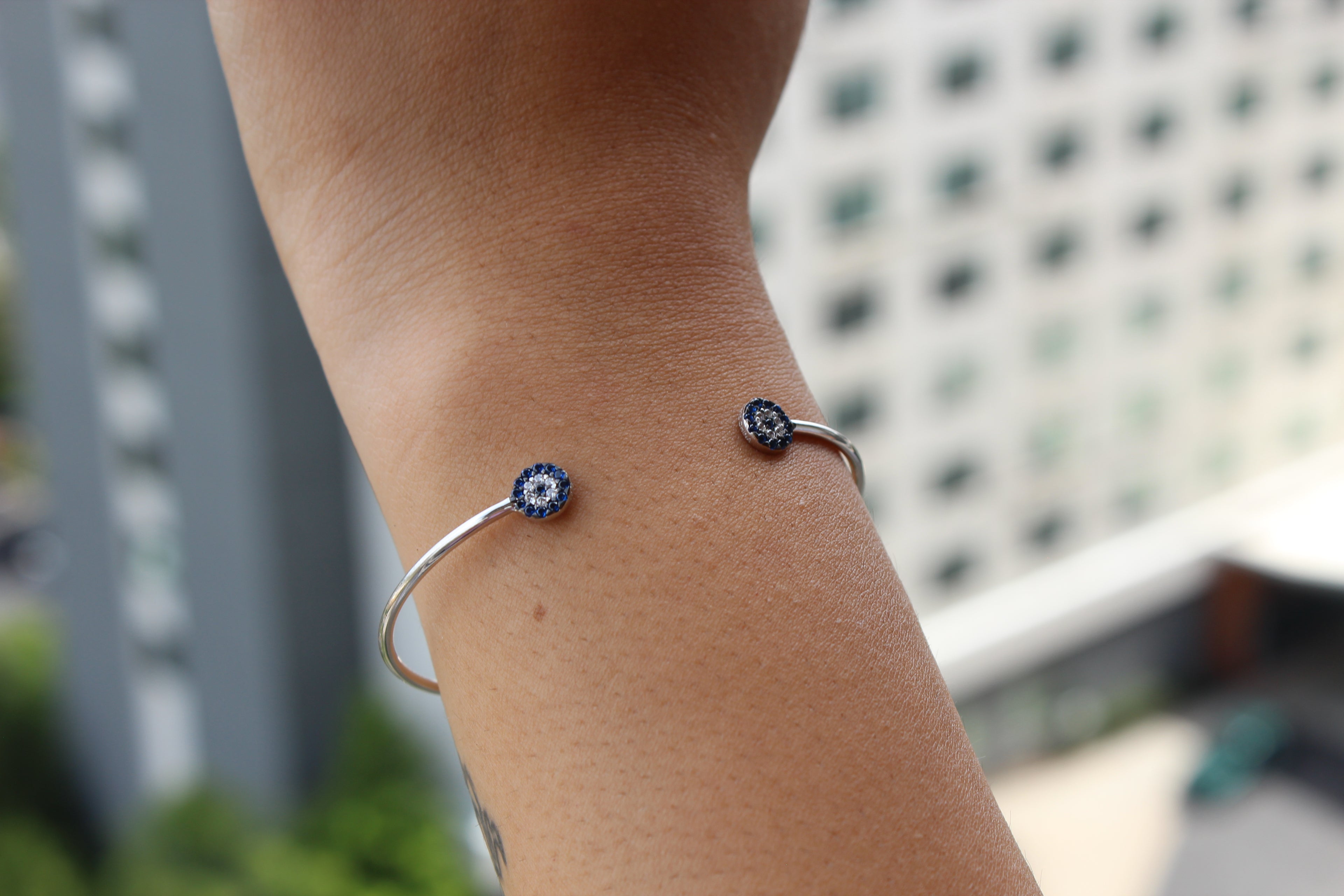 Evil Eye Open Bangle - Atlanta Jewelers Supply