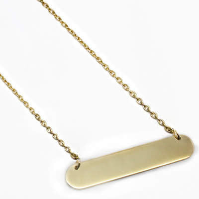 Sterling Silver Small Bar Necklace 35mm x 7mm327 - Atlanta Jewelers Supply