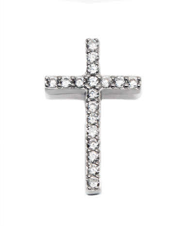 Sterling Silver Clear Cz Cross Pendant - Atlanta Jewelers Supply