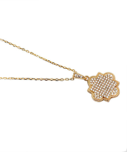 Elegant Engravable Sterling Silver CZ Quarterfoil Two way Necklace - Atlanta Jewelers Supply