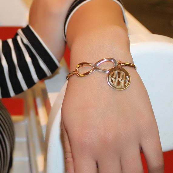 German Silver Infinity Cuff Bracelet With Engravable Disc - Atlanta Jewelers Supply