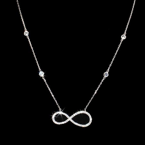 Sterling Silver Elegant Dainty Necklace With 4 Cz Mounts On The Chain - Atlanta Jewelers Supply