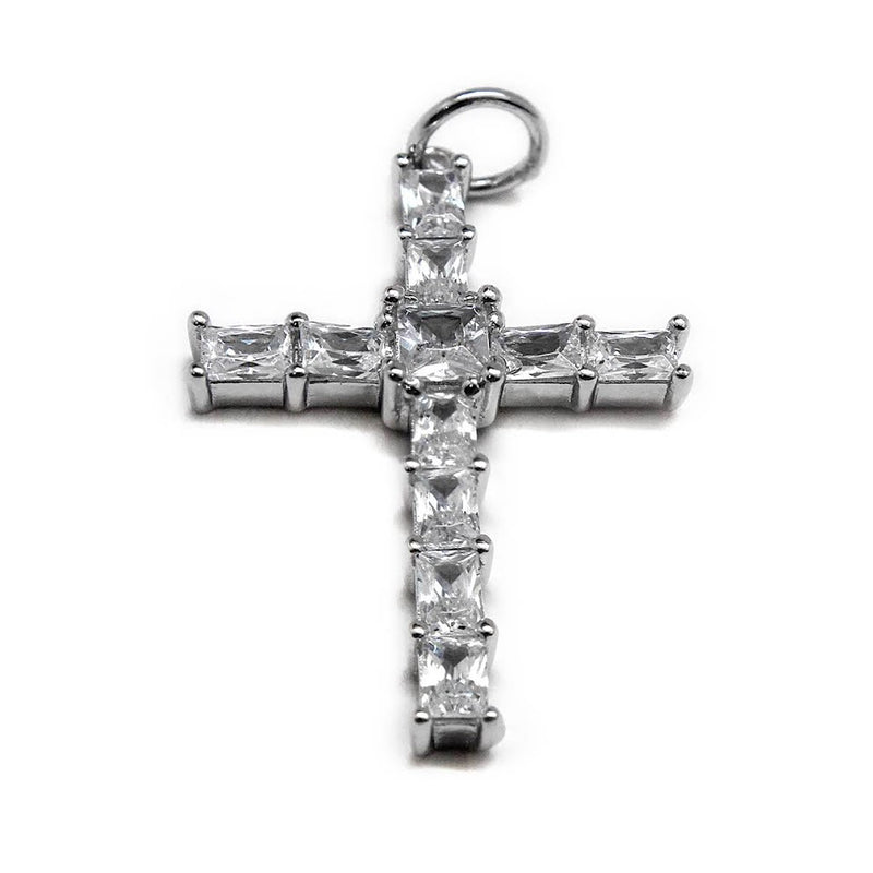 Sterling Silver CZ Cross With Jump Ring - Atlanta Jewelers Supply