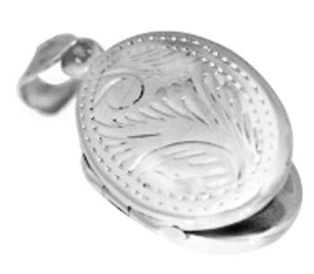 Sterling Silver Oval Etched Locket - Atlanta Jewelers Supply