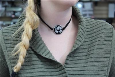 Fashion Suede Choker With An Engravable  Disc Necklaces Available 3 Colors - Atlanta Jewelers Supply