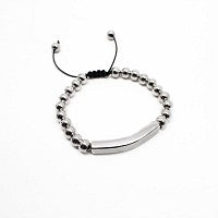 Stainless Steel Silver Bar Beaded Bracelet - Atlanta Jewelers Supply