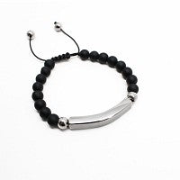 Stainless Steel Silver Bar Beaded Bracelet - Atlanta Jewelers Supply