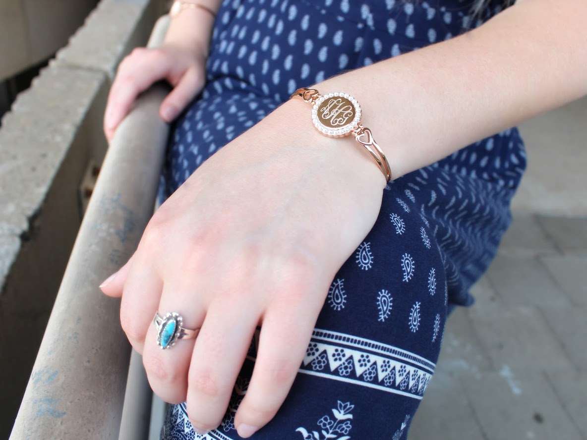 Elegant Engravable White Copper Circle Bracelet With Pearl around with  Princess Hearts on each side - Atlanta Jewelers Supply