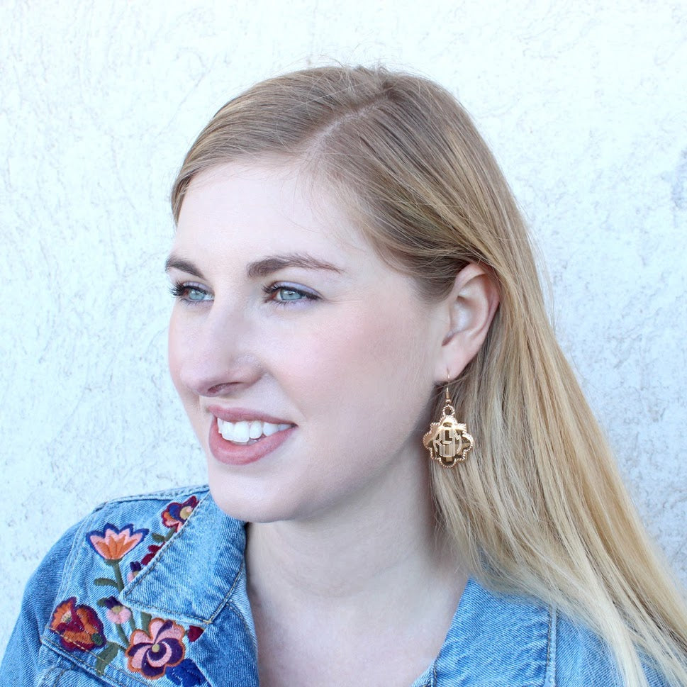 Fashion Engraved Quatrefoil Earrings - Atlanta Jewelers Supply