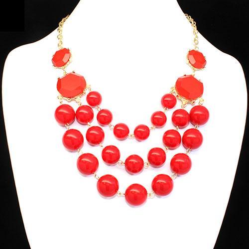 Black and Red Bead Design Bubble Necklace - Atlanta Jewelers Supply