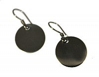 Engravable Chocolate Silver Disc on French Wire Earrings - Atlanta Jewelers Supply