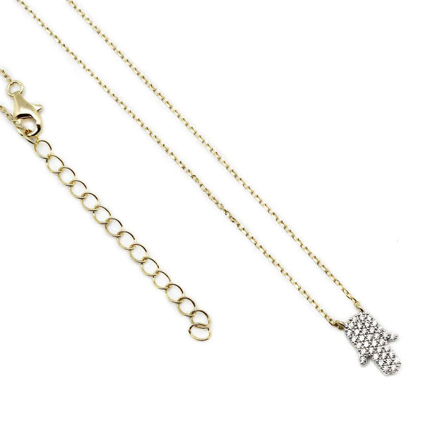 Sterling Silver Hamsa CZ Pendant Necklace - Atlanta Jewelers Supply