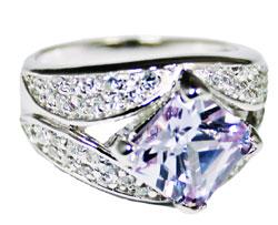 Sterling Silver Cz Lavender and Clear Stone Rings - Atlanta Jewelers Supply