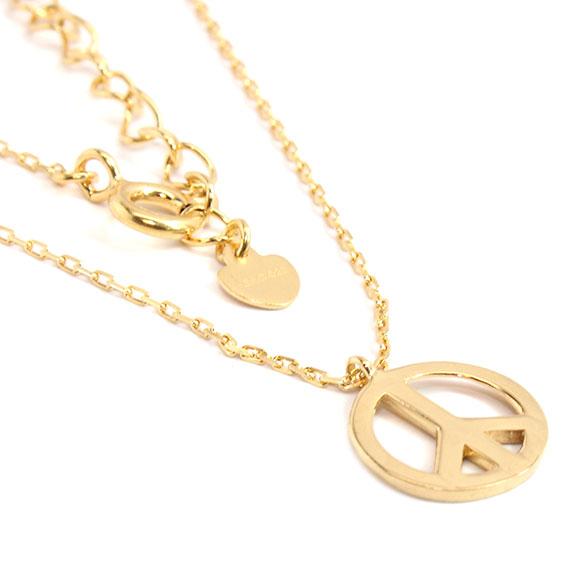 Sterling Silver Non-Engravable Gold Colored Peace Sign Necklace Will Accessorize Any Outfit. Comes With 16 Sterling Silver Chain. - Atlanta Jewelers Supply