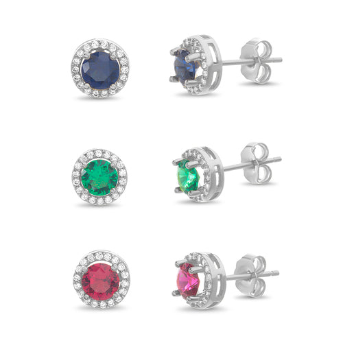 Multi-Gem Trio Stud Earring Set - Atlanta Jewelers Supply