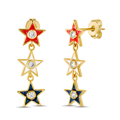 Multi-Star Drop Down Earrings - Atlanta Jewelers Supply