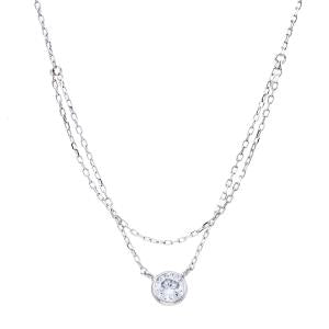Sterling Silver Cz Bezel Station Necklace - Atlanta Jewelers Supply