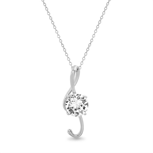 Sterling Silver Swarovski Crystal Music Note Necklace