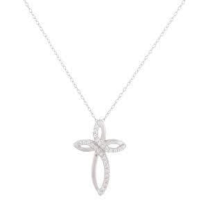 Sterling Silver Clear Cz Cross Pendant - Atlanta Jewelers Supply