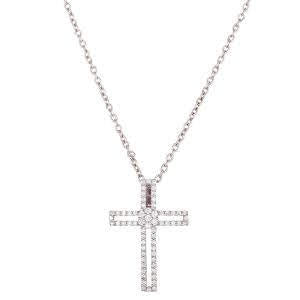 Sterling Silver Clear Cz Cross Pendant - Atlanta Jewelers Supply