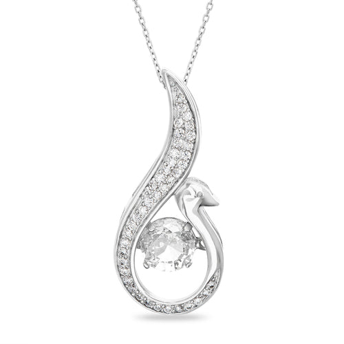 Sterling Silver Swirl Swan Pendant