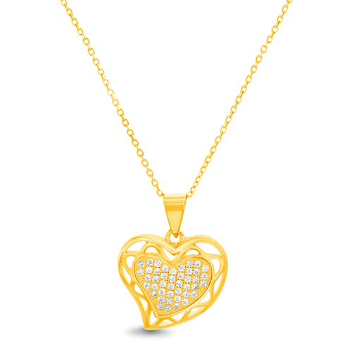 Sterling Silver Gold Plated Heart Pendant