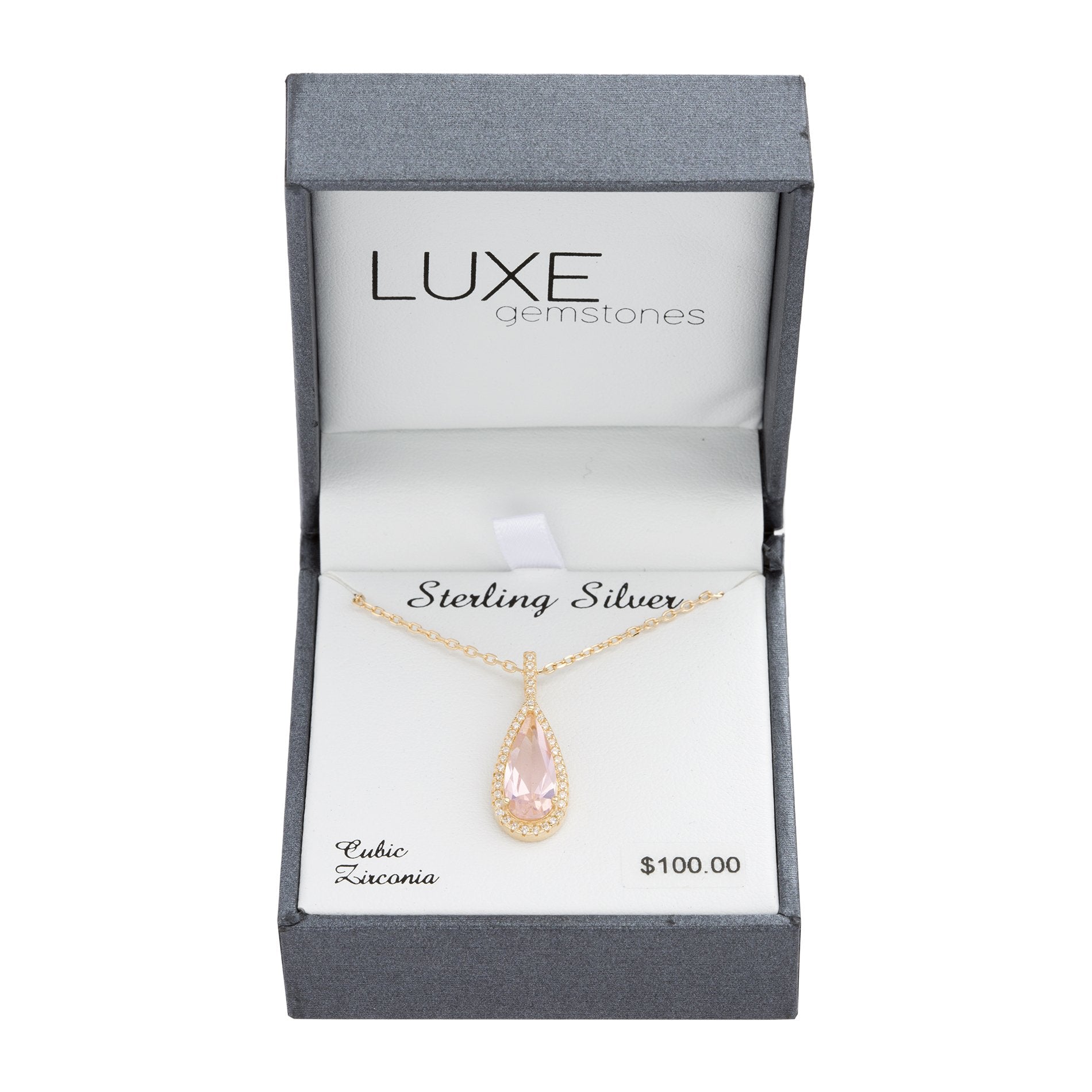 SILVER MULTICOLORED CZ TEARDROP W/ CZ HALO PENDANT - Atlanta Jewelers Supply