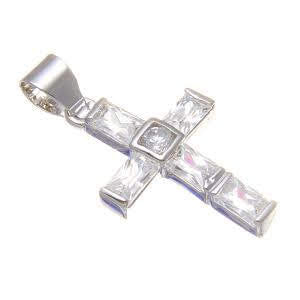 Sterling Silver Clear Cz Cross Pendant - Atlanta Jewelers Supply