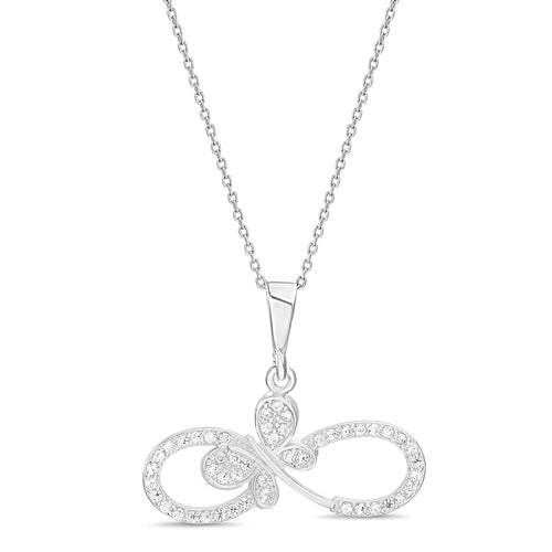 Sterling Silver Infinity Butterfly Pendant (Chain not Included)