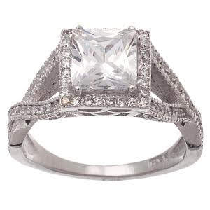 Sterling Silver Cz Square Ring - Atlanta Jewelers Supply