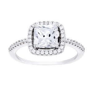 Sterling Silver Cz Square Cushin Ring - Atlanta Jewelers Supply
