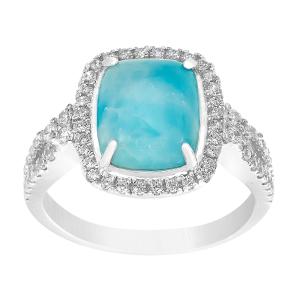 Sterling Silver Cz Halo Square Design Ring - Atlanta Jewelers Supply