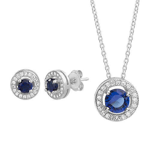 CZ Round Post Earring & Pendant Set (Chain not Included) (2 Styles) - Atlanta Jewelers Supply