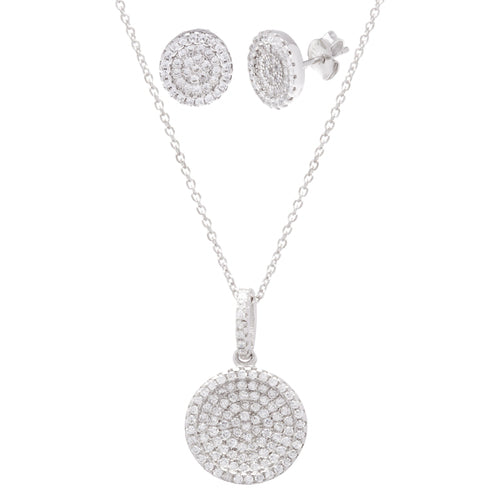 Sterling Silver Round Pend & Earring Set - Atlanta Jewelers Supply