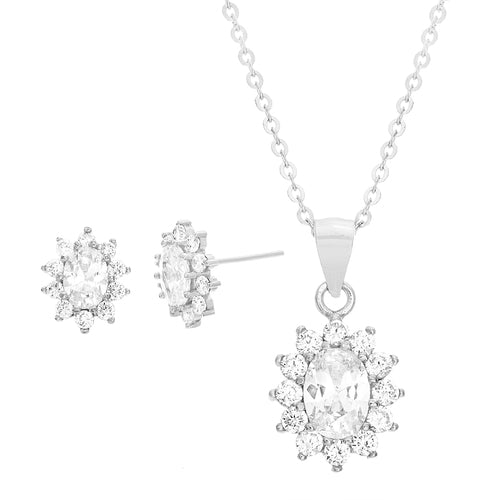 Sterling Silver Oval Flowery Set - Atlanta Jewelers Supply