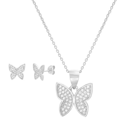 Sterling Silver CZ Butterfly Set - Atlanta Jewelers Supply
