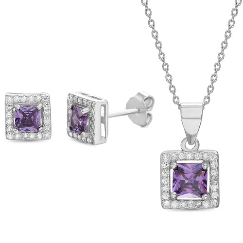 CZ Asscher Cut CZ Border Set (Three Colors) - Atlanta Jewelers Supply