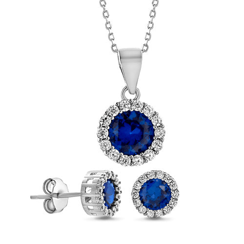 CZ Halo Earring/Pendant Set (4 Colors) - Atlanta Jewelers Supply