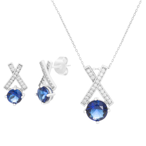 Silver CZ X Design Set (Chain Not Included) - Atlanta Jewelers Supply
