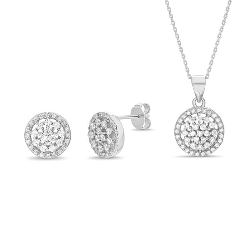Sterling Silver CZ Round Floral Design Set - Atlanta Jewelers Supply