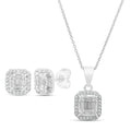Sterling Silver CZ Square Design Set (2 Colors) (Chain not Included) - Atlanta Jewelers Supply