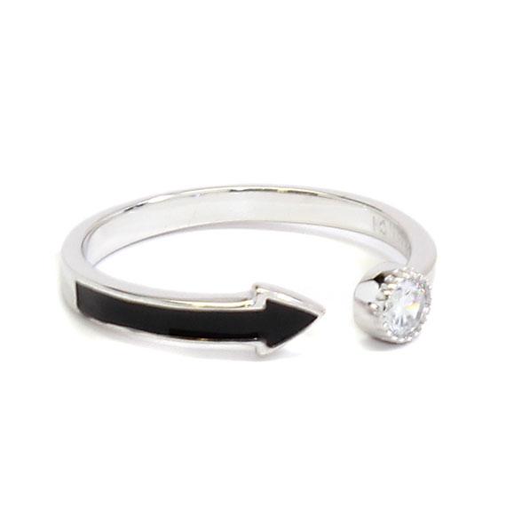 Stylish Sterling Silver Arrow Ring With A Mounted Cz Stone - Atlanta Jewelers Supply