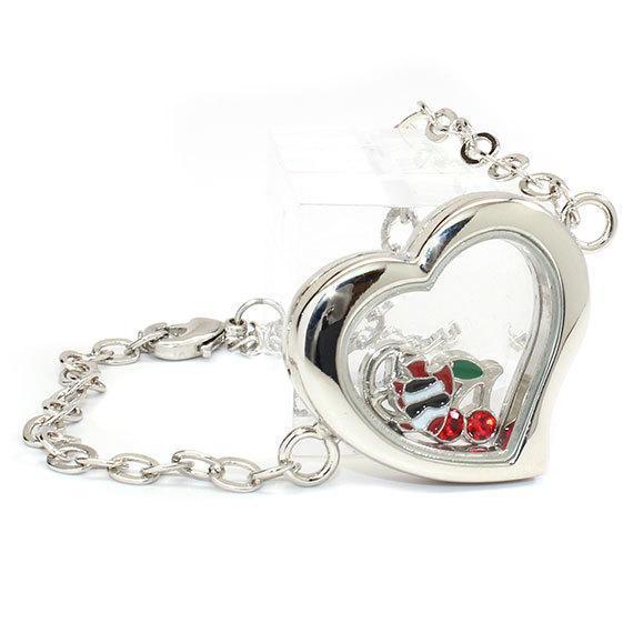 STYLISH HEART FLOATING GLASS BRACELET - Ali Wholesale Express