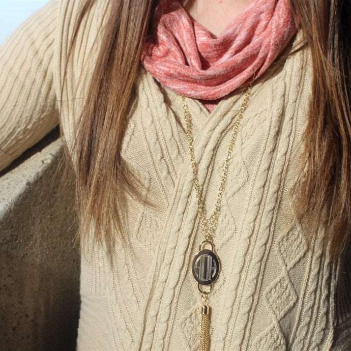 Engravable Fashion Oval Tassel Necklace In Gold And Silver - Atlanta Jewelers Supply