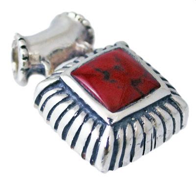 Sterling Silver Small Red Jasper Square Pendant - Atlanta Jewelers Supply