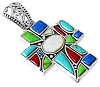 Sterling Silver Large Cross Pendants With Various Shaped Stones - Atlanta Jewelers Supply