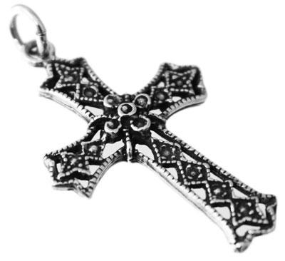 Sterling Silver Oxidized Cross Pendant - Atlanta Jewelers Supply