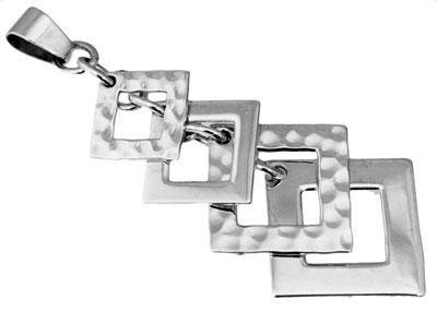 Sterling Silver Solid & Cut-Out Diamond Shpe Bracelet - Atlanta Jewelers Supply