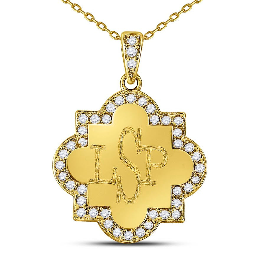 Sterling Silver Engravable Quatrefoil Necklace - Atlanta Jewelers Supply